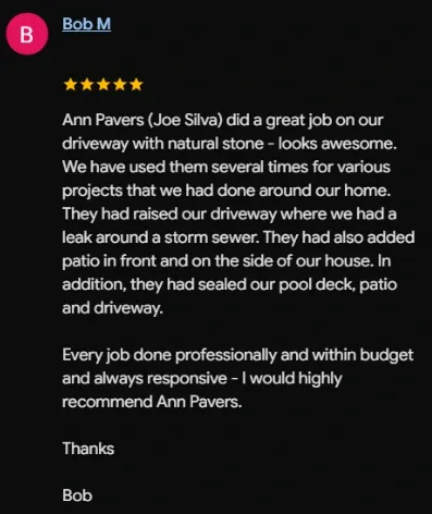 Google review from Bob M
