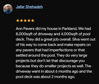 Google review from Jafar Shehadeh